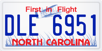 NC license plate DLE6951