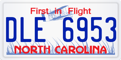 NC license plate DLE6953