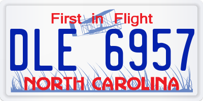 NC license plate DLE6957