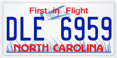 NC license plate DLE6959