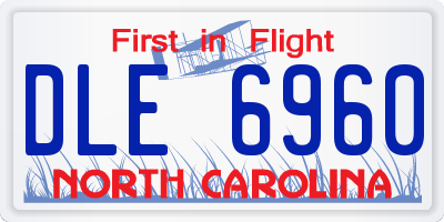 NC license plate DLE6960