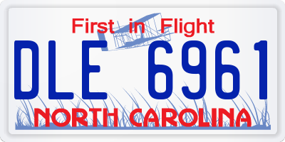 NC license plate DLE6961