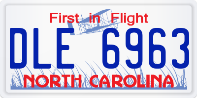 NC license plate DLE6963
