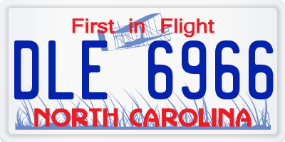 NC license plate DLE6966