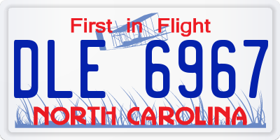 NC license plate DLE6967