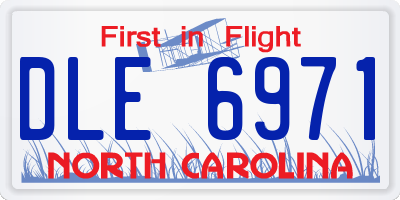 NC license plate DLE6971