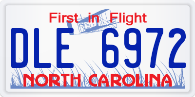 NC license plate DLE6972