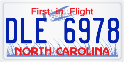 NC license plate DLE6978