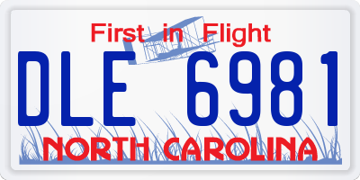 NC license plate DLE6981