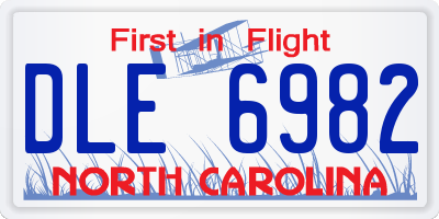 NC license plate DLE6982