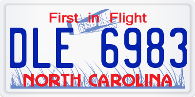 NC license plate DLE6983