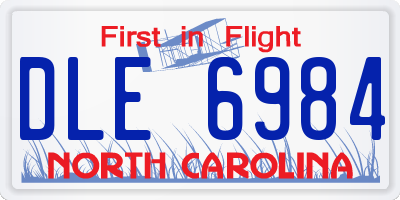 NC license plate DLE6984