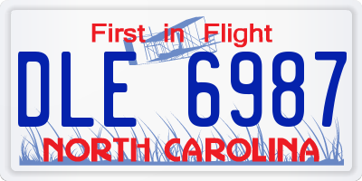 NC license plate DLE6987