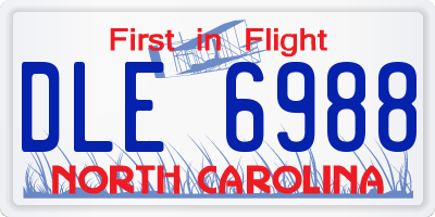 NC license plate DLE6988