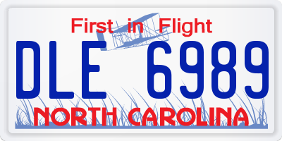 NC license plate DLE6989