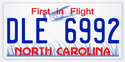 NC license plate DLE6992
