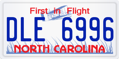 NC license plate DLE6996