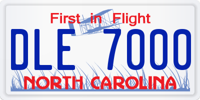 NC license plate DLE7000