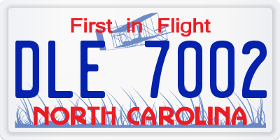 NC license plate DLE7002
