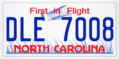 NC license plate DLE7008