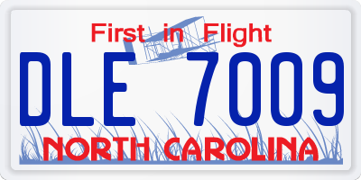 NC license plate DLE7009