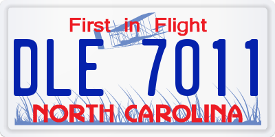 NC license plate DLE7011