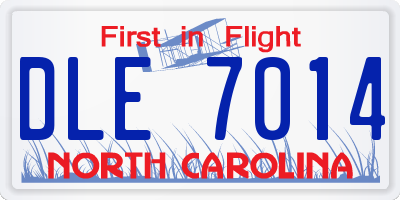 NC license plate DLE7014