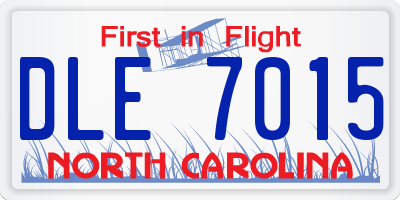 NC license plate DLE7015