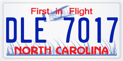 NC license plate DLE7017