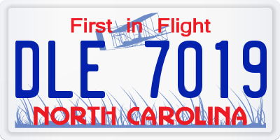 NC license plate DLE7019