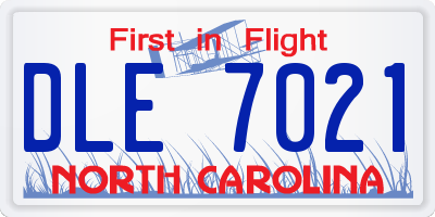 NC license plate DLE7021