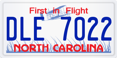 NC license plate DLE7022