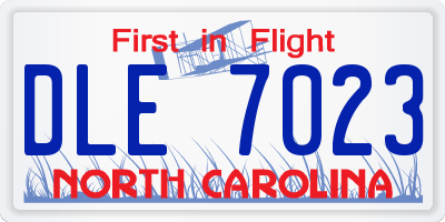 NC license plate DLE7023