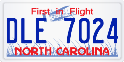 NC license plate DLE7024