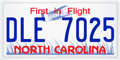 NC license plate DLE7025