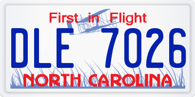 NC license plate DLE7026