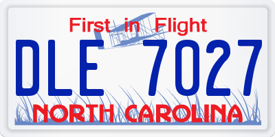NC license plate DLE7027