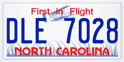 NC license plate DLE7028