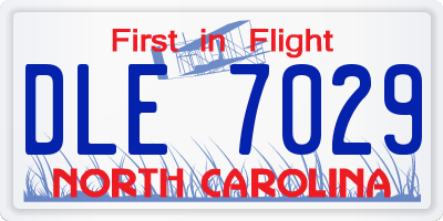 NC license plate DLE7029