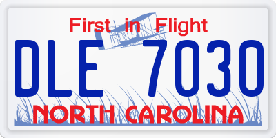 NC license plate DLE7030