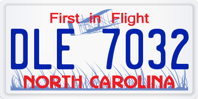 NC license plate DLE7032