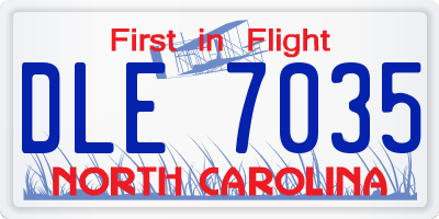 NC license plate DLE7035
