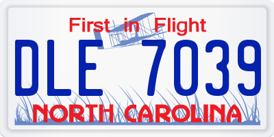 NC license plate DLE7039