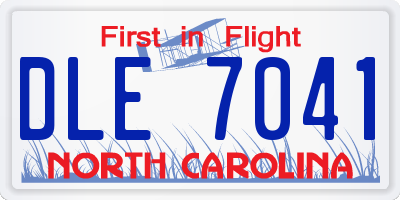 NC license plate DLE7041