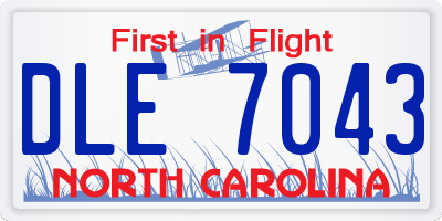 NC license plate DLE7043