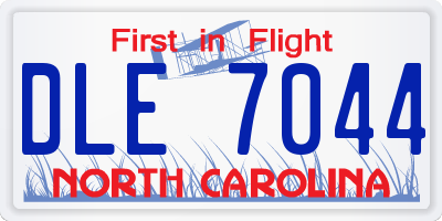 NC license plate DLE7044