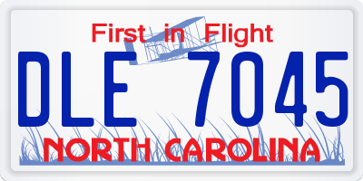 NC license plate DLE7045