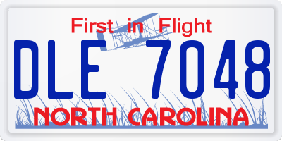 NC license plate DLE7048