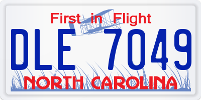 NC license plate DLE7049