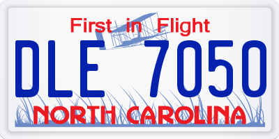 NC license plate DLE7050